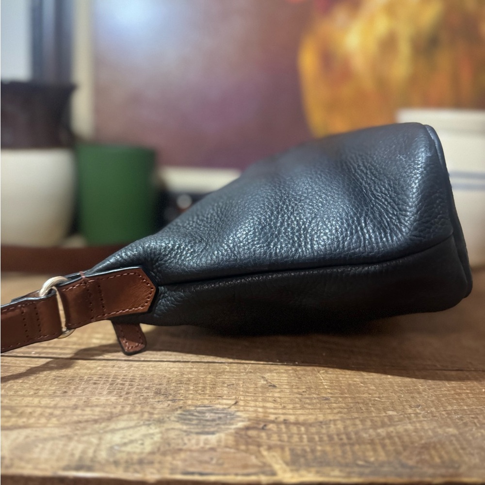 Fossil Black Leather Hobo Bag with Brown Accents #75802 - Picture 11 of 13